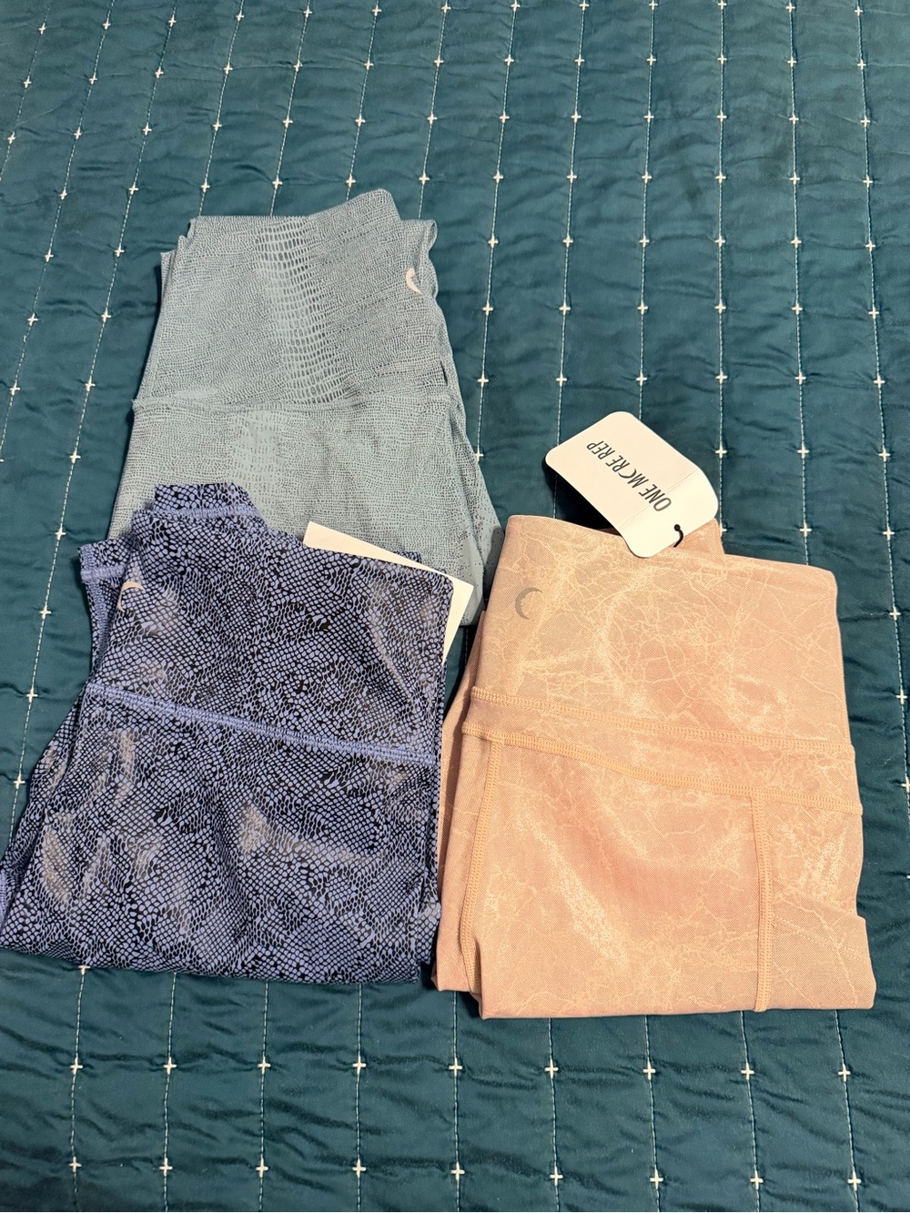 ZYIA Leggings Trio — Blue,Green, Pink